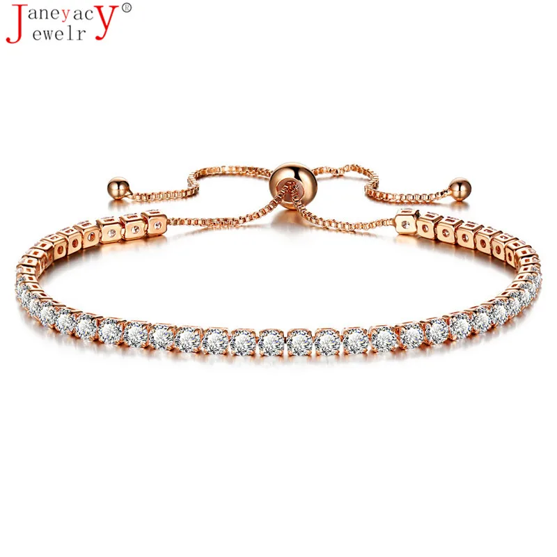2019 Fashion Cubic Zirconia Tennis Bracelet &amp Bangle Adjustable Pulseras Mujer Charm For Women Bridal Wedding Jewelry |