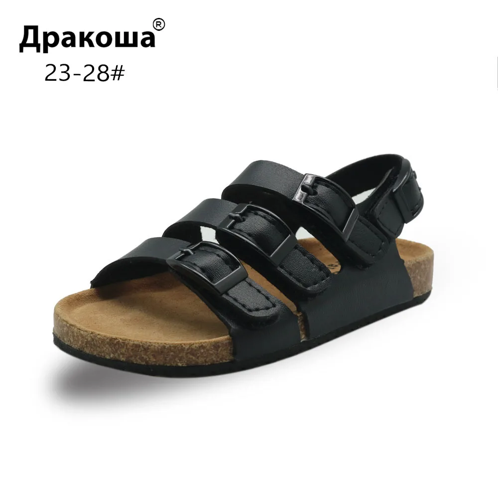 Apakowa/летние сандалии с открытым носком для мальчиков детская обувь из
