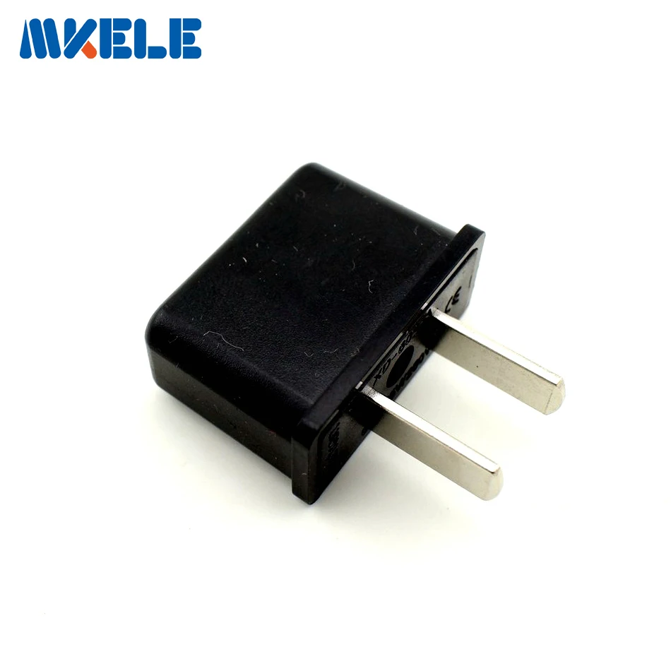 Штепсельная вилка переменного тока, 2 контакта, черная, для путешествий Штепсельная вилка переменного тока, 2 контакта, черная, для путешествий