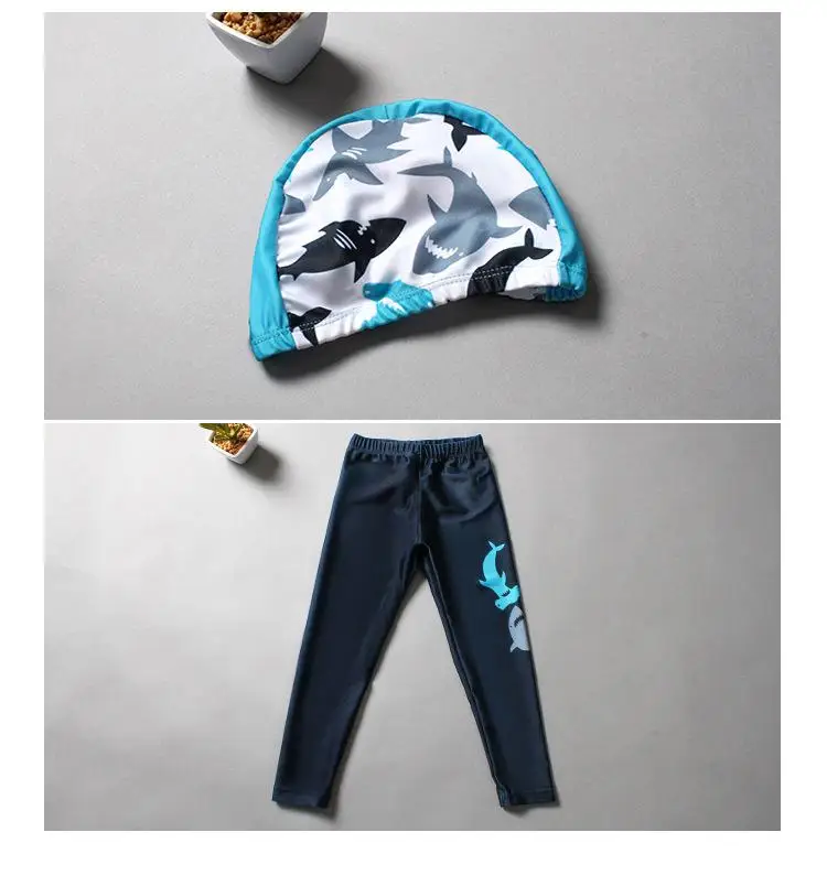 Детский купальный костюм для мальчиков с длинным рукавом и рисунком дельфина