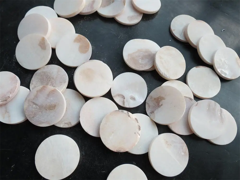 

50Pcs Inlay Material Circle White pearl shell blanks size:35x(3-4mm)