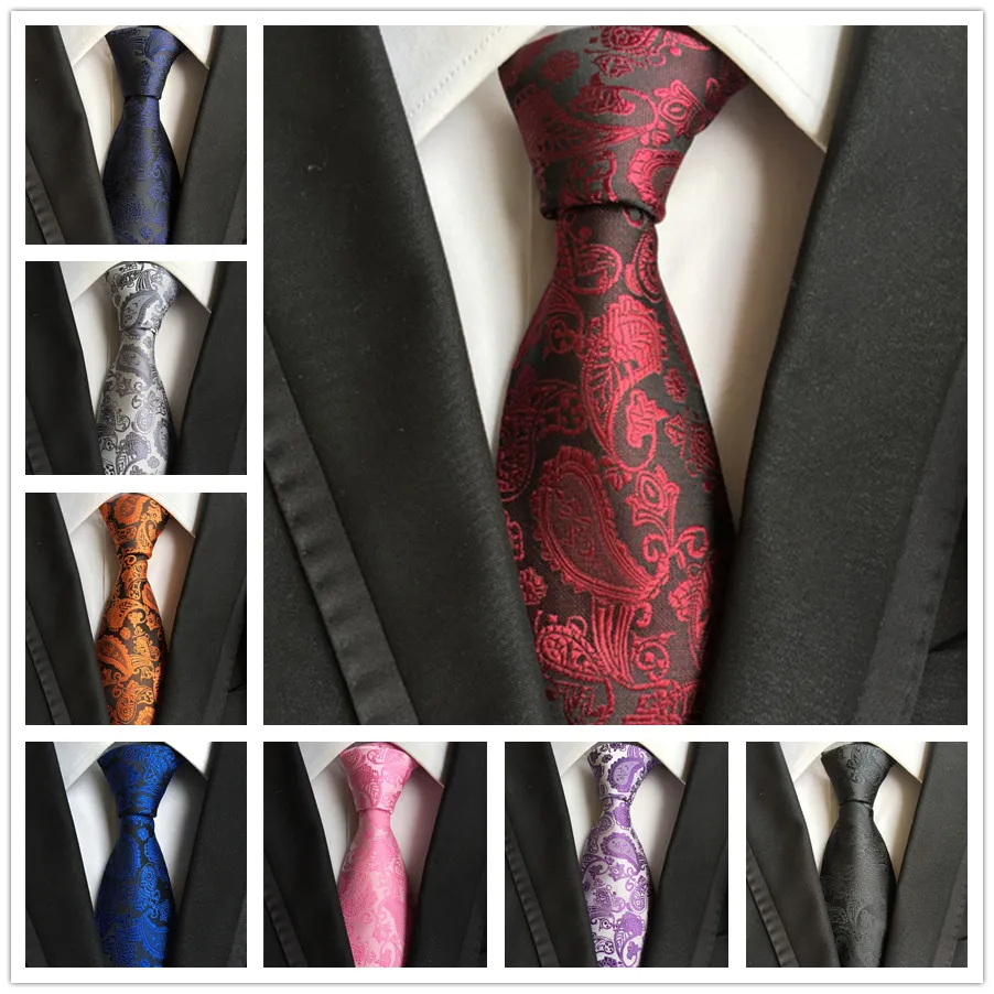

8cm Gentlemen Male Formal Tie Jacquard Woven Necktie Paisley Pattern