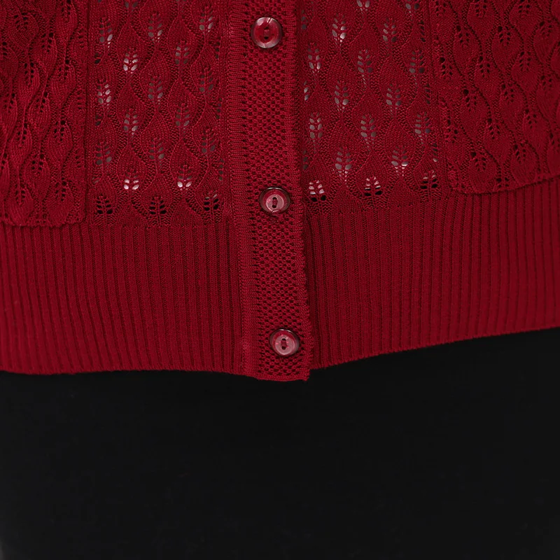 ASLTW Hollow Cardigan New Autumn Sexy V Neck Lady's Sweater Long Sleeve Single Breasted Solid Casual For Women |
