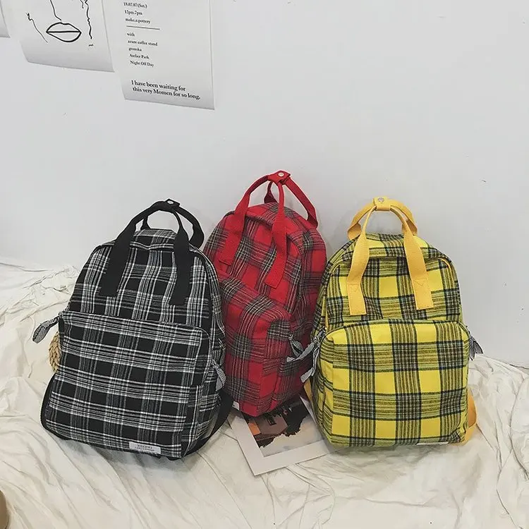 Минималистичный мягкий хлопковый рюкзак свежий квадратный женский корейский