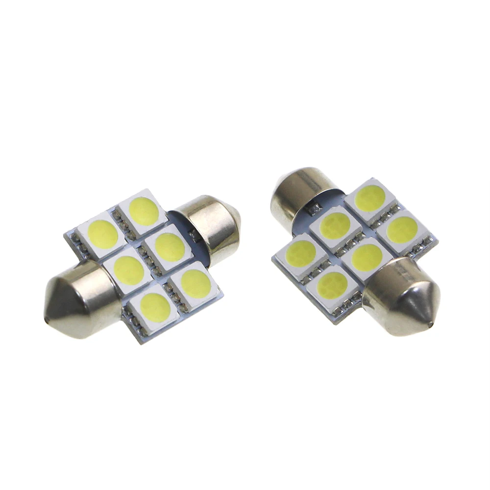KEIN 10 шт. 31 36 39 41 мм гирлянда led C5W C10W led Автомобильный светильник SV8.5 6smd 5050 внутренняя купол Автоматическая сигнальная лампа белый/кристально-синий