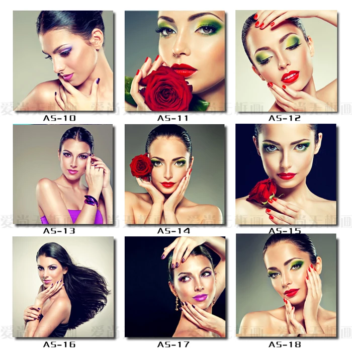 Beauty nail shop fashion makeup model modern decorative painting wall beauty salon Makeup frameless |