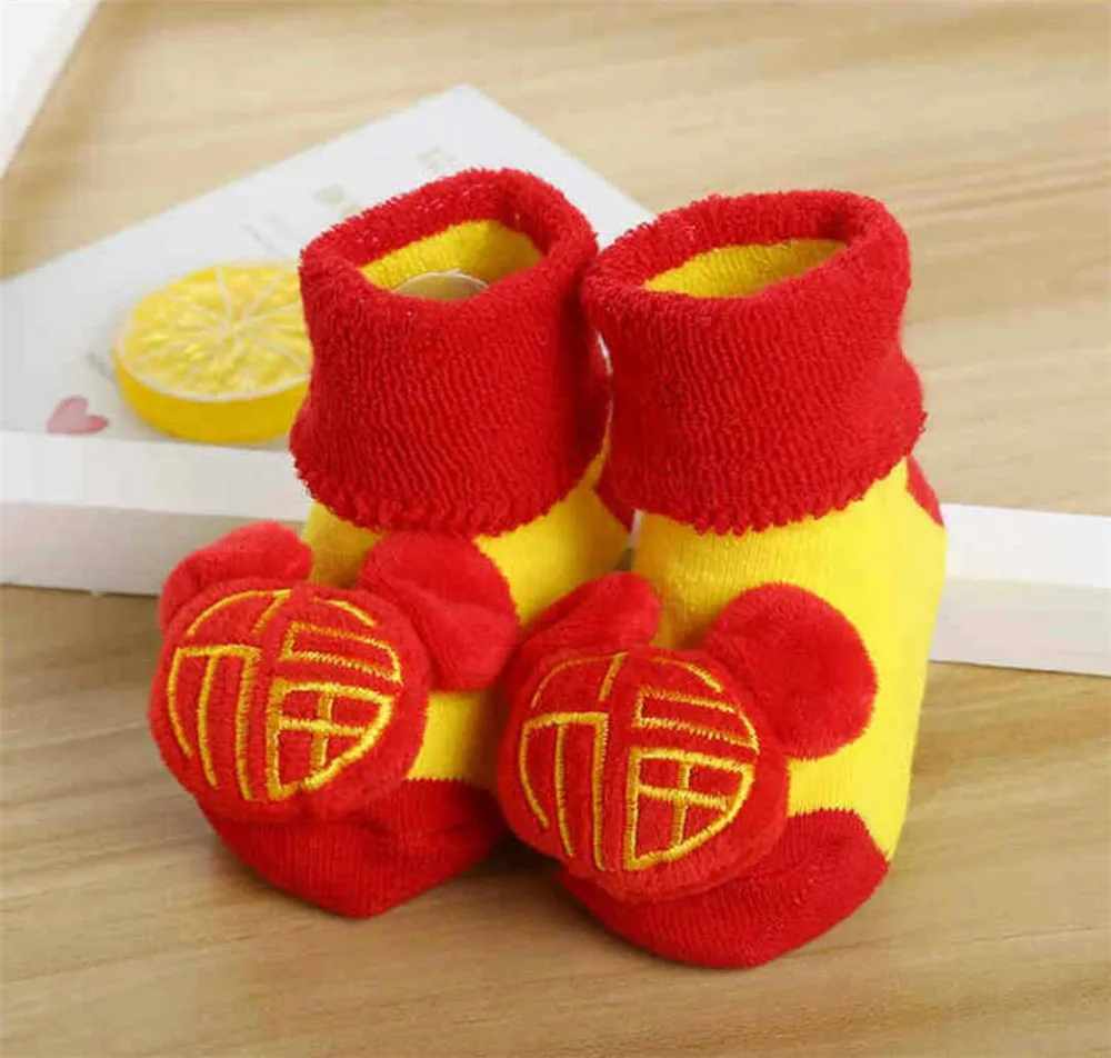 2019 теплые зимние детские носки в китайском стиле Мягкие осенние для