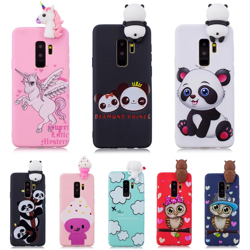 3D Мягкий Силиконовый ТПУ чехол для Samsung Galaxy S10E S10 Plus S8 S9 S7 S6 Edge Note 9 8 милый Панда Сова