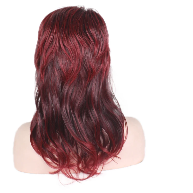 Парик женский винно-красный из сетчатой ткани модный костюм для косплея