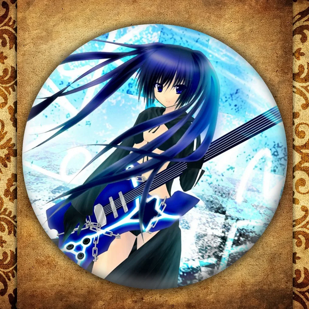 Короткая футболка с героями из японского аниме BLACK ROCK SHOOTER бейдж дисплеем модные