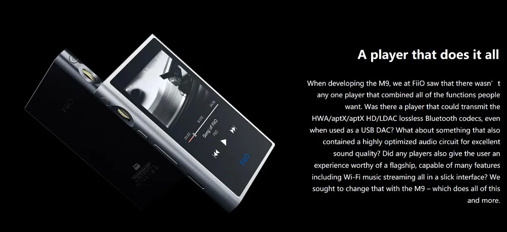 FiiO M9 с 32 Гб tf-картой Портативный Аудио плеер высокого разрешения AK4490EN* 2 wifi Bluetooth DSD128 USB аудио USB DAC SPDIF выход