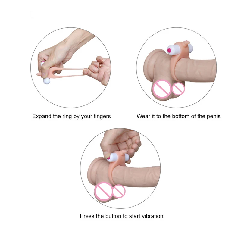 Male Silicone Penis Ring Vibrators Cock Toy Delay Premature Ejaculation Clitoris Stimulator Adult Products Sex Toys For Men | Красота и