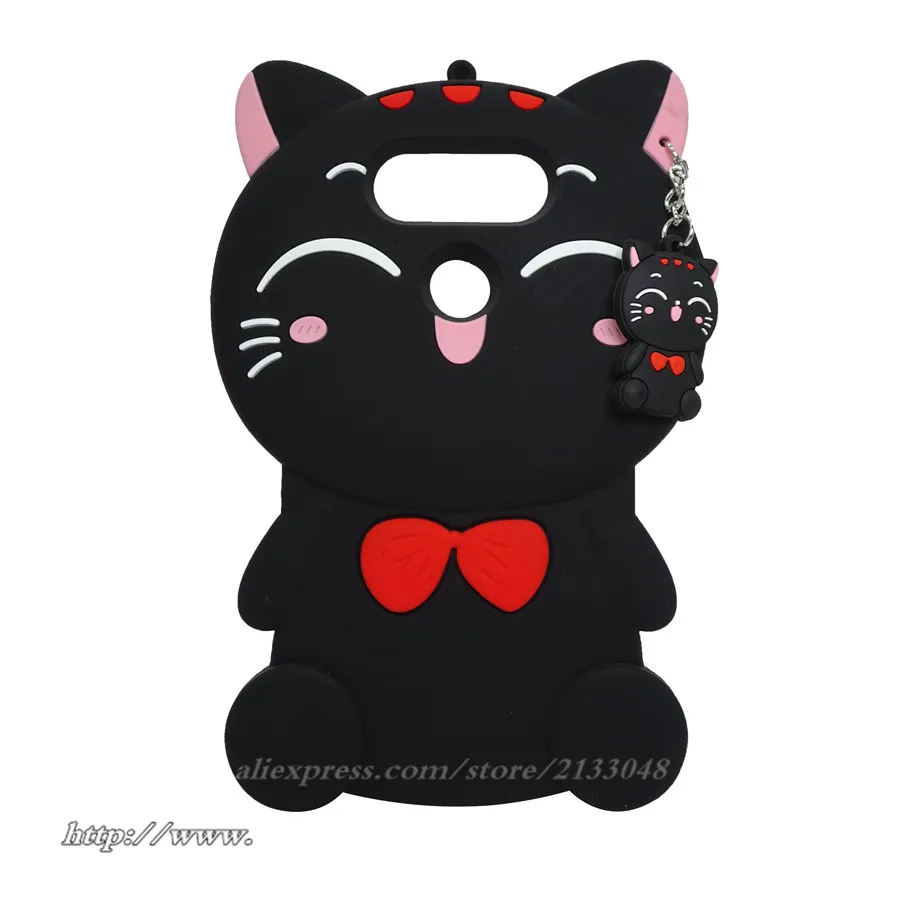 3D милые с изображением из мультфильма Lucky Cat Мягкий силиконовый чехол для lg v20