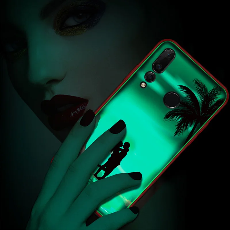 Лазерный светящийся чехол для Huawei Mate 20 Pro Nova 3 3i 4 Honor 8X Max 9i P Smart Plus 9H из закаленного