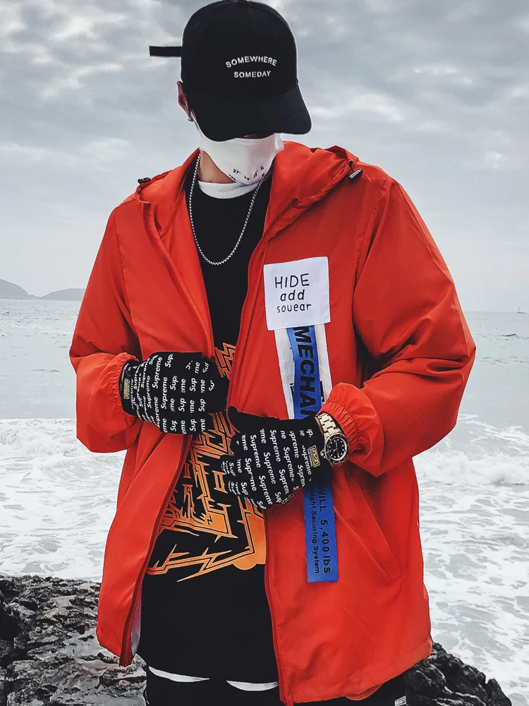 Летняя мужская куртка в стиле хип хоп модная с защитой от солнца Корейская для