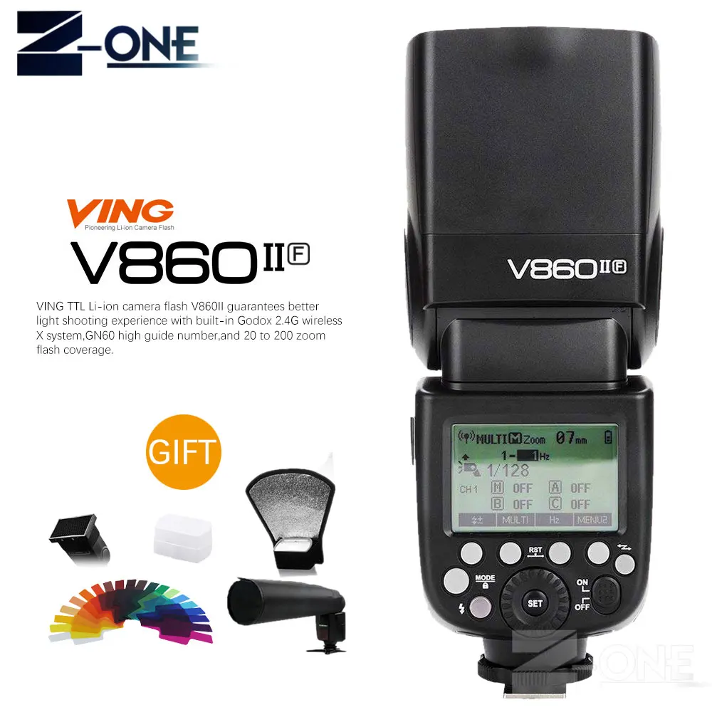 Зеленый Godox Ving V860II V860II-C/N/S/F/O E-TTL HSS 1/8000 Speedlite вспышка для Canon Nikon sony DSLR камера без VB-18 батареи - Цвет: Зеленый