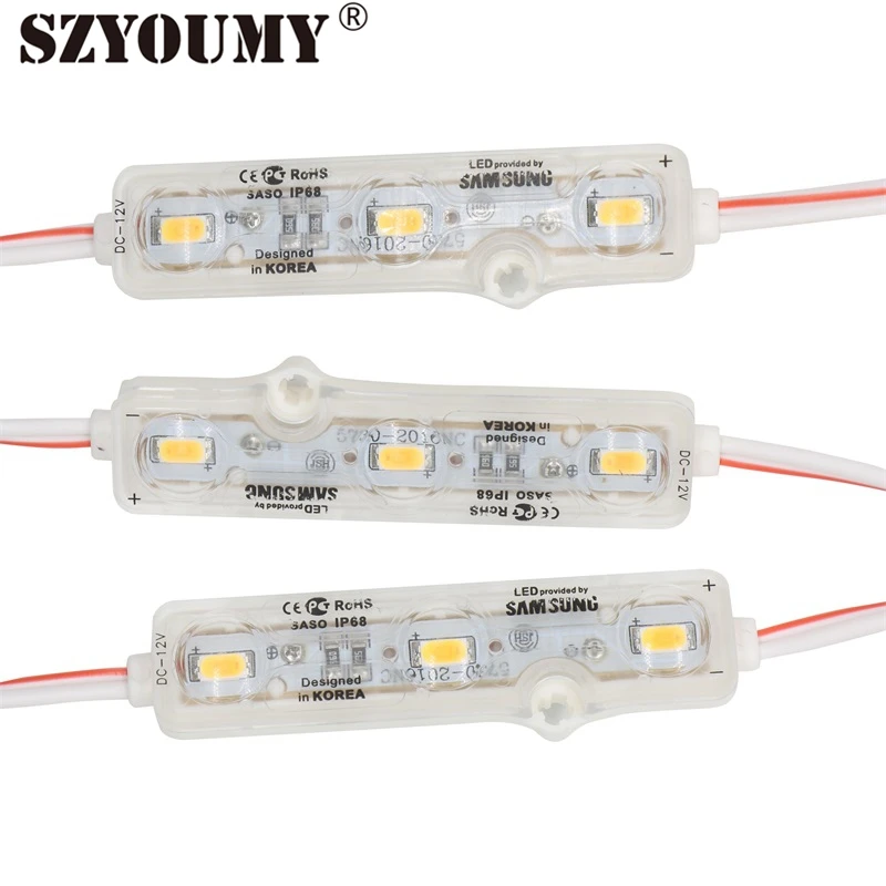 SZYOUMY IP68 Водонепроницаемый DC12V 5730 ультразвуковой светодиодный модуль свет 3