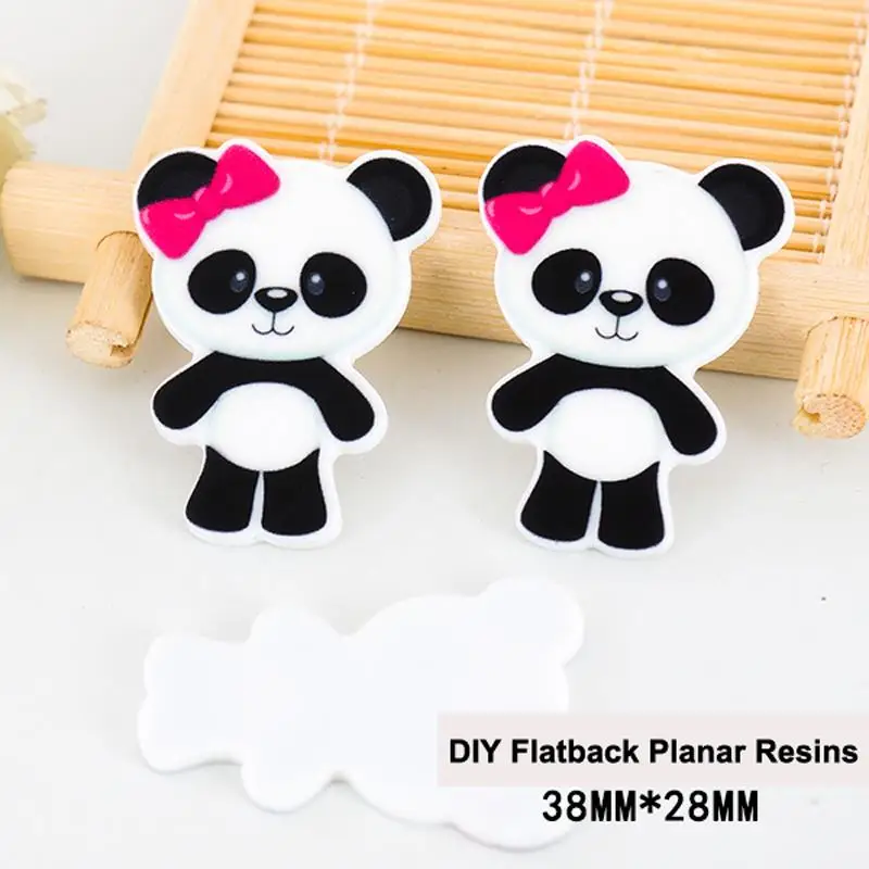 50pcs/lot Pink Bow China Panda Flatback Resins Kawaii Cartoon DIY Crafts Planar Resin for Home Decoration Accessories DL430 | Дом и сад