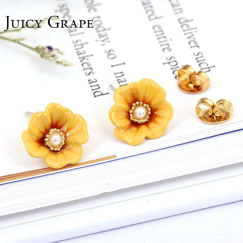 Розовый резиновый цветок воск чувство серьги 2017 г. Гвоздики Ohrringe Pendientes Mujer Moda