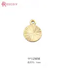 (34453)20 шт 9*12 мм отверстие 1 мм 24K золото латунь с узором Круглый диск амулеты Высокое качество Diy ювелирных изделий фурнитура Аксессуары