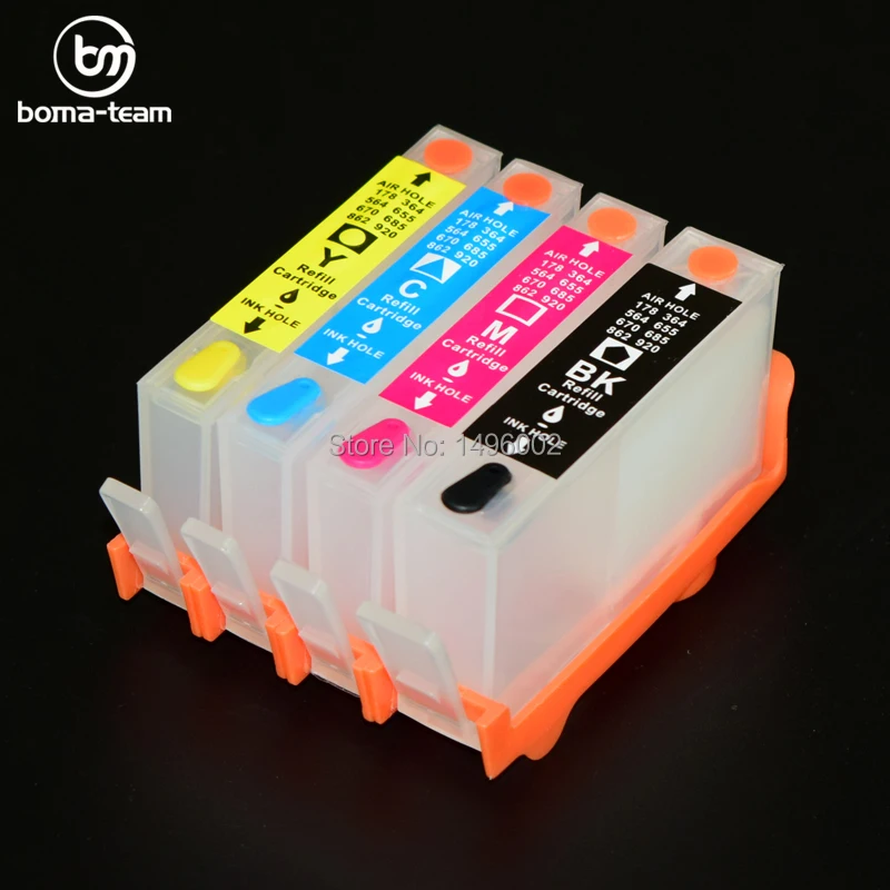 

4 Colors For HP 920 HP920 920XL Refillable Ink Cartridge With ARC Chip For HP Officejet 6000 6500 6500A 7000 7500 7500A Printer