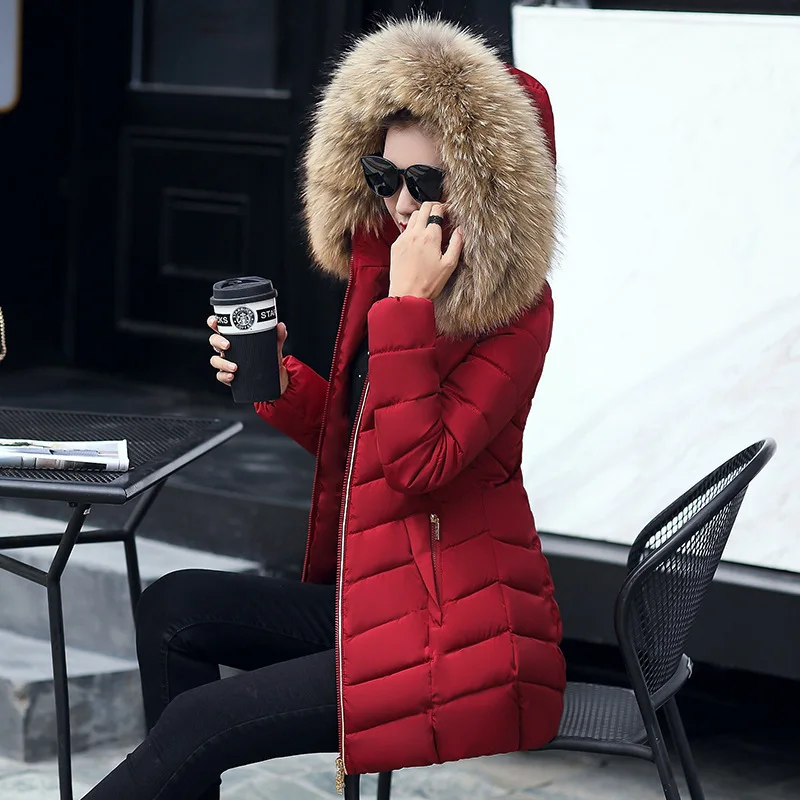

2019 Hot Sale Polyester Winter Clothes New Cotton-padded Girls Long Fund Self-cultivation Will Code Suit-dress Cotton Fashion