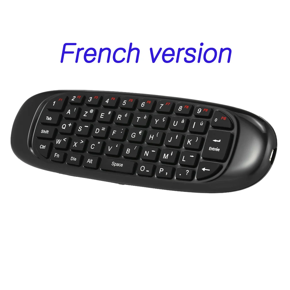 French Version Клавиатура на русском и английском, версия 2,4G Air Мышь Беспроводной клавиатура 6-осный датчик движения дистанционного Управление для смарт-ТВ Box Android ТВ коробка ПК - Цвет: French Version