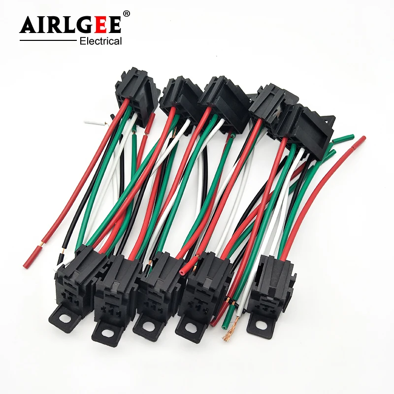 10 шт DC12V/24 V 4-контакт 4 провода реле гнездо жгут Держатель Разъем для автомобиля грузовик