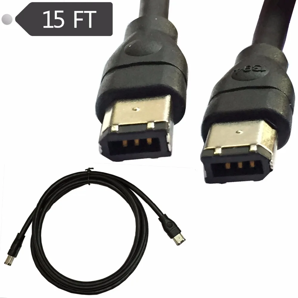 4.5m Black IEEE 1394 Firewire 400 to Cable 6 Pin/6 Pin Male / 15FT |