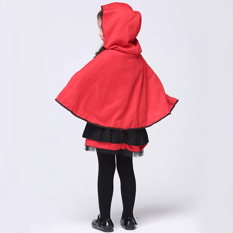 Прямая поставка детский красный костюм с капюшоном для девочек костюмированной