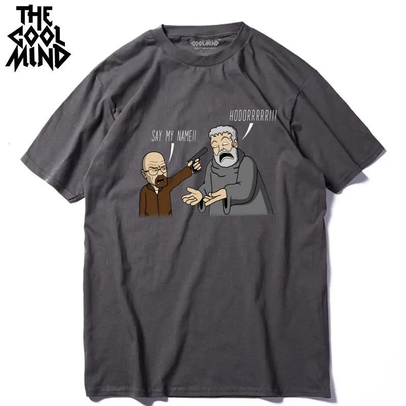 TS COOLMIND QI0317A Хлопок Прохладный Забавный печатных для мужчин футболка повседневное короткий рукав hodor дизайн мужские футболки - Цвет: TS
