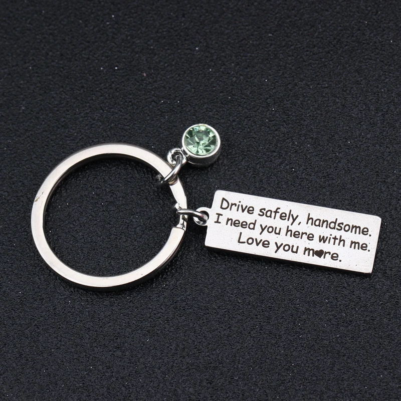 Креативный держатель для ключей 12 месяцев с камнем рождения штампованная