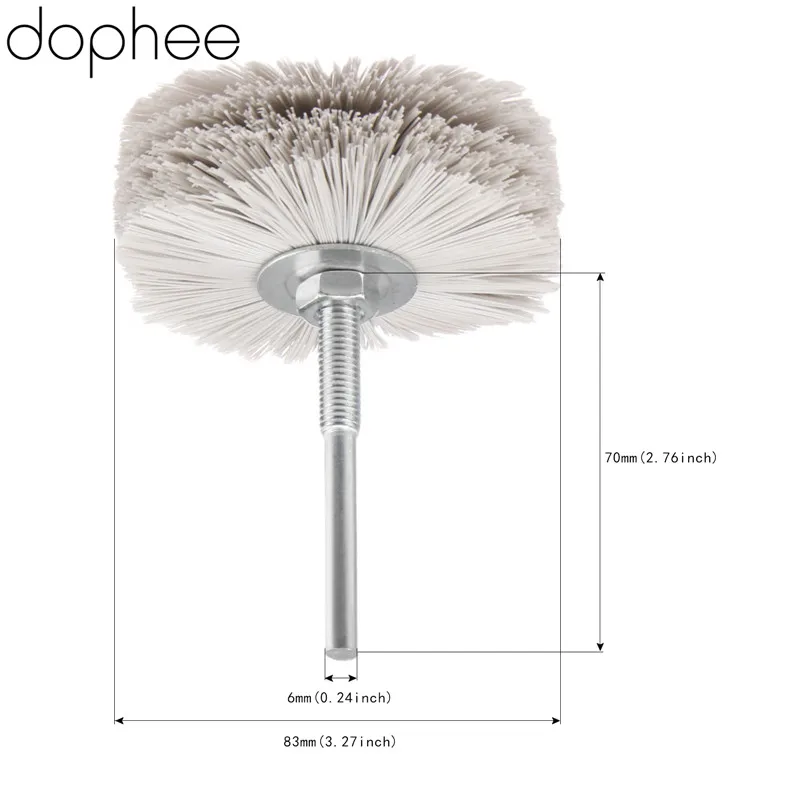 dophee Dremel Accessories Nylon Wheel Brush Wood Metal Polishing Buffing Grinding 320# 400# 600# for Drill Rotary Tool *3 | Инструменты