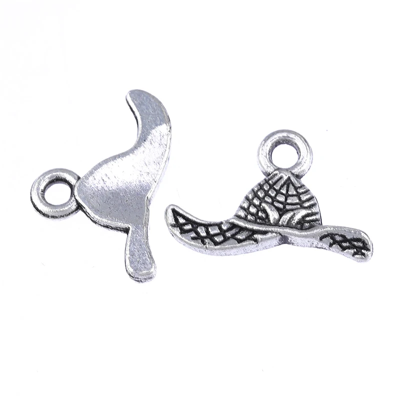 JUYA 40pcs/lot 16x11mm Simple Alloy Hat Shape Charms Pendant For Bracelet Earring Jewelry Making Supplies Diy Handmake AO0707 | Украшения и