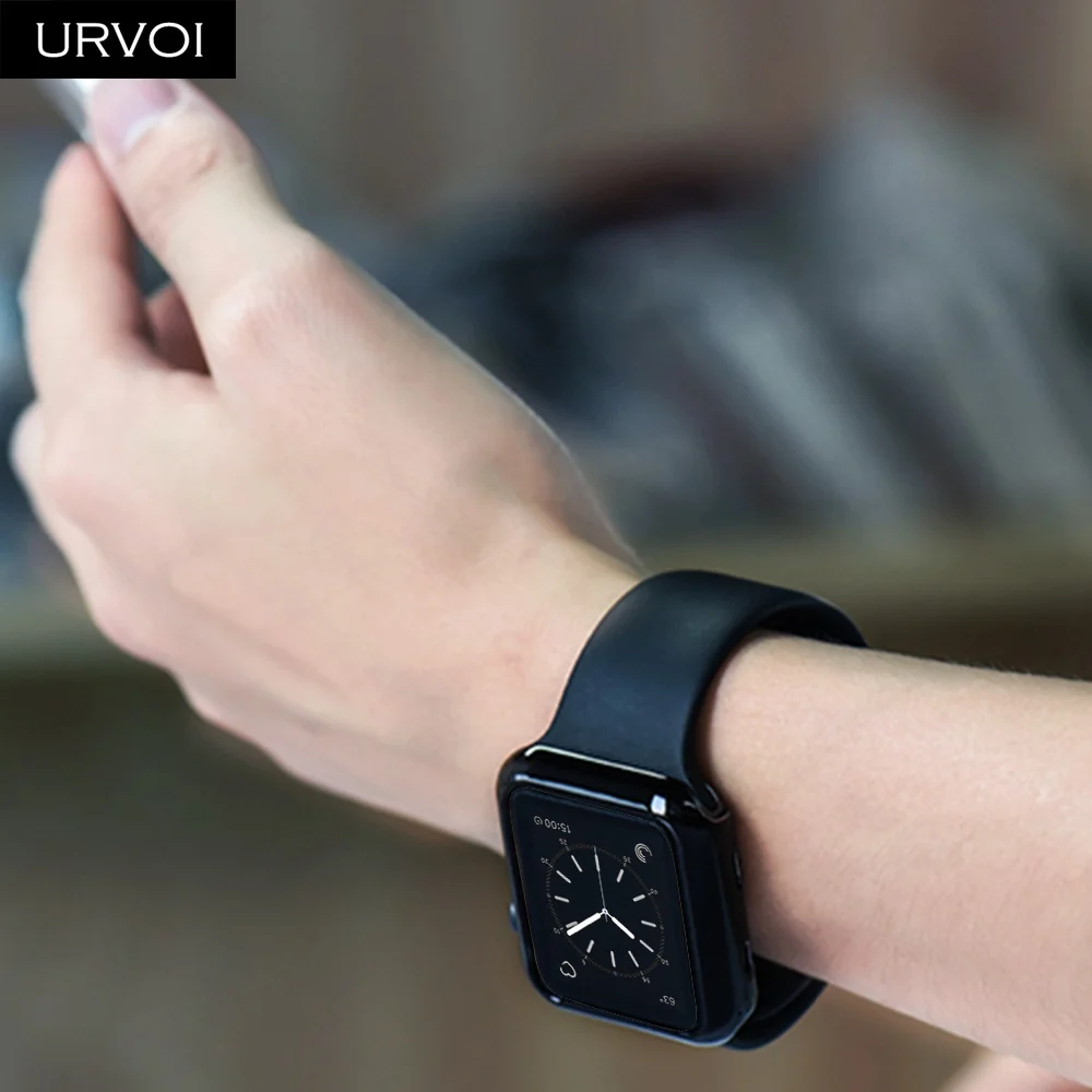 URVOI гальванический чехол из ТПУ для Apple протектор для часов серии 4 3 2 Чехол для iWatch Мягкий Бампер тонкая рамка 38 42 40 44 мм