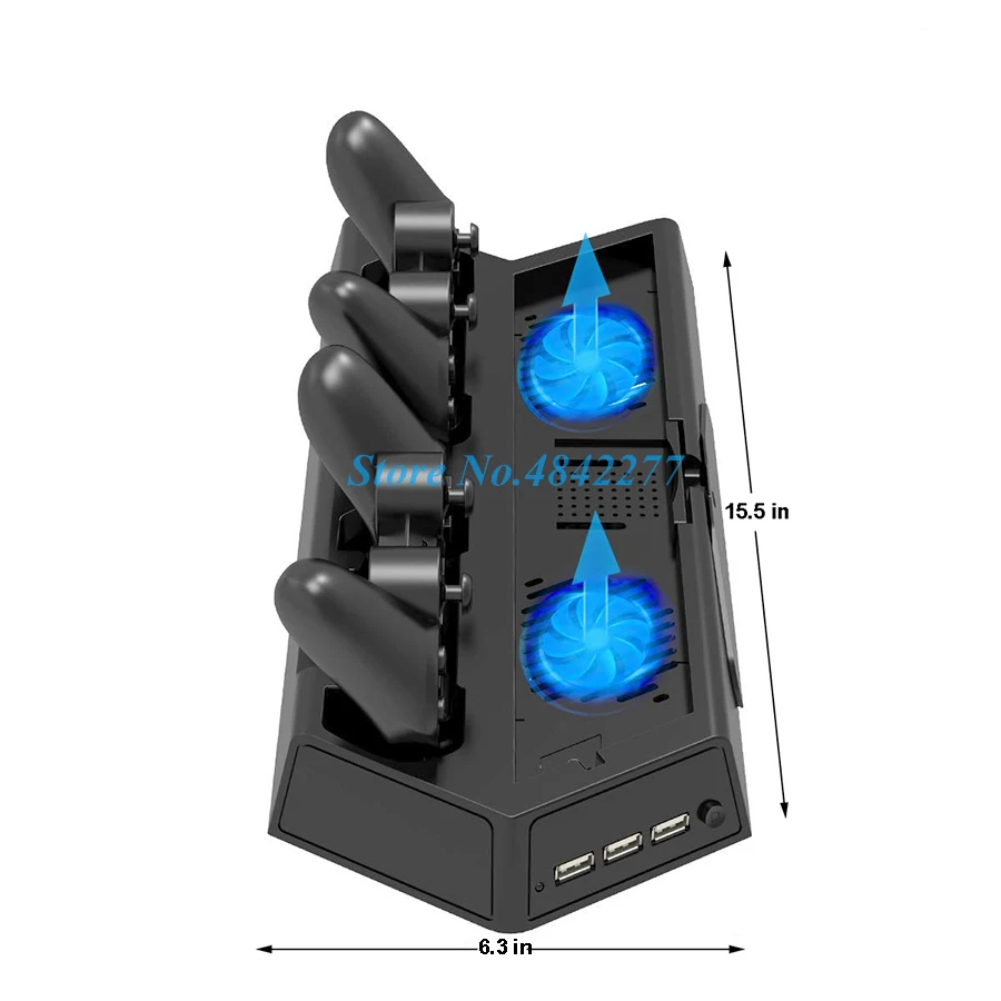 PS4/Slim/Pro вертикальная подставка кулер охлаждающий вентилятор двойной контроллер