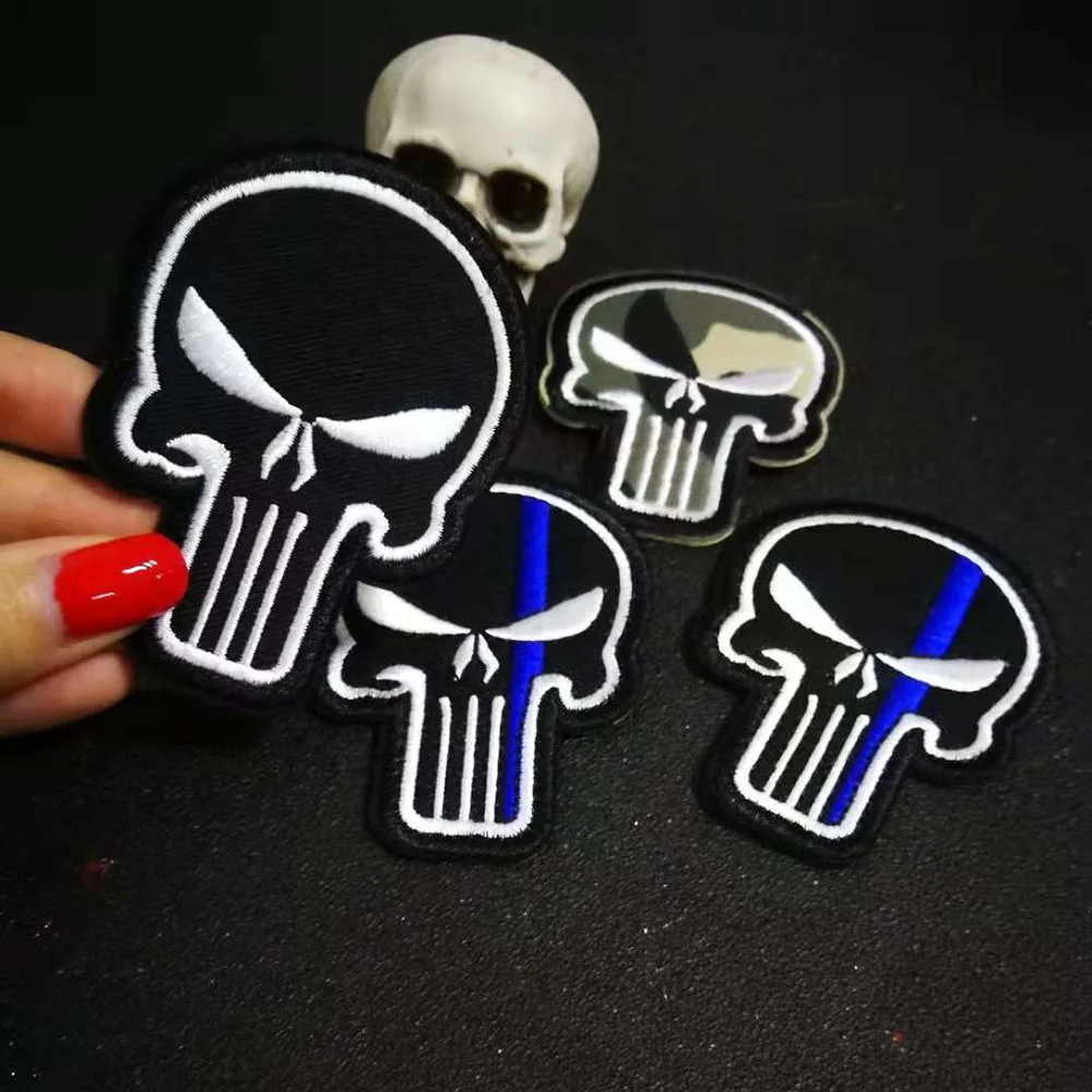 style1 3pcs Каратель Miltary клеящиеся утюгом украшения патч тактический боевой аппликация швейная этикетка панк нашивка для байкеров наклейки для одежды - Цвет: style1 3pcs