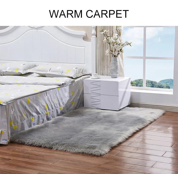 Fluffy Soft Artificial Wool Carpet Fur Area Rugs White Shaggy Rectangle/Square /Area Rugs Warm Seat Pad Home Decor
