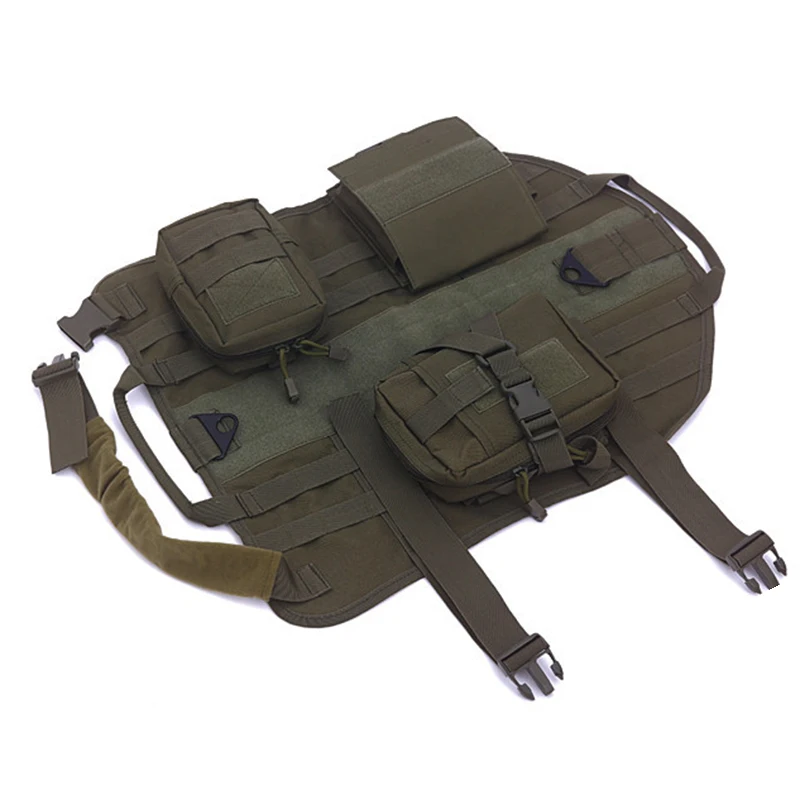 Камуфляжный/черный/зеленый/коричневый жилет для собак с 3 мешками нейлоновый