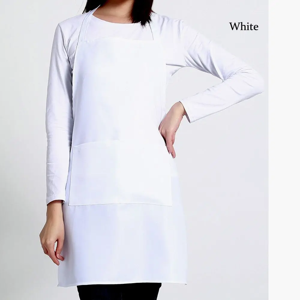 White 1 шт. питание простой противообрастающий полезные кухонные аксессуары, фартук с карманами Мясник Ремесло выпечки повара Кухня Приготовление барбекю - Цвет: White