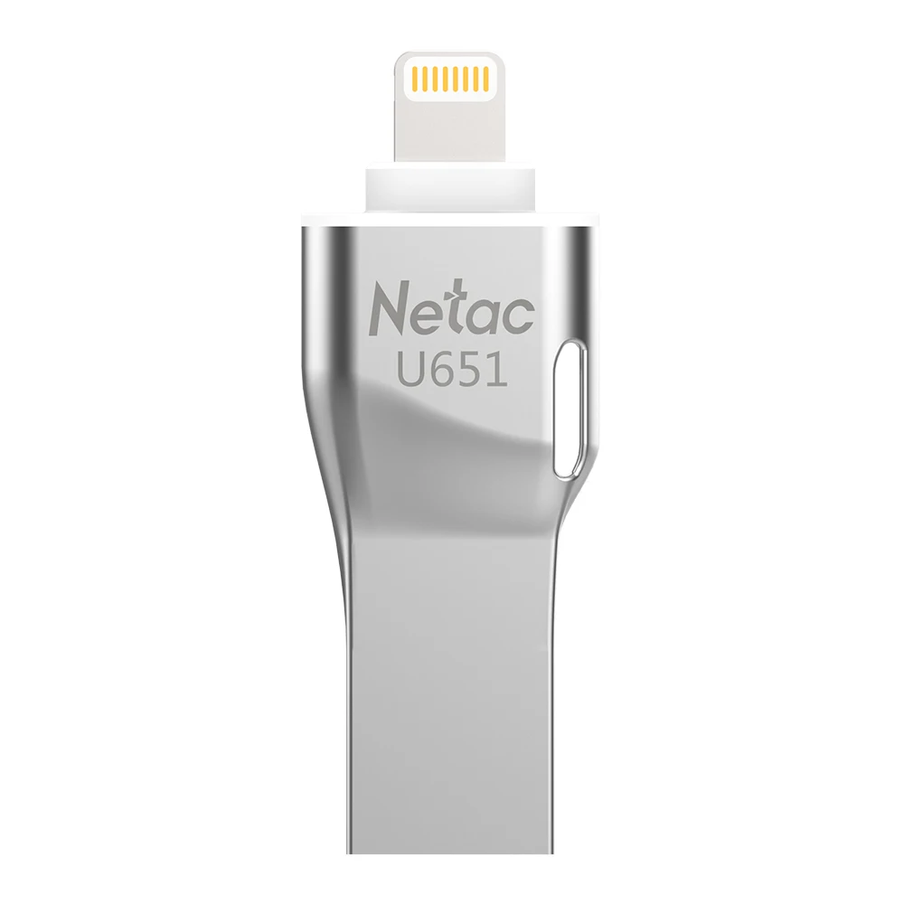 Netac U651 Lightning USB 3,0 OTG флеш-накопитель серебристый 32 Гб 64 Гб алюминиевый сплав USB3.0 флеш-диск металлический Флешка для iphone ipad PC