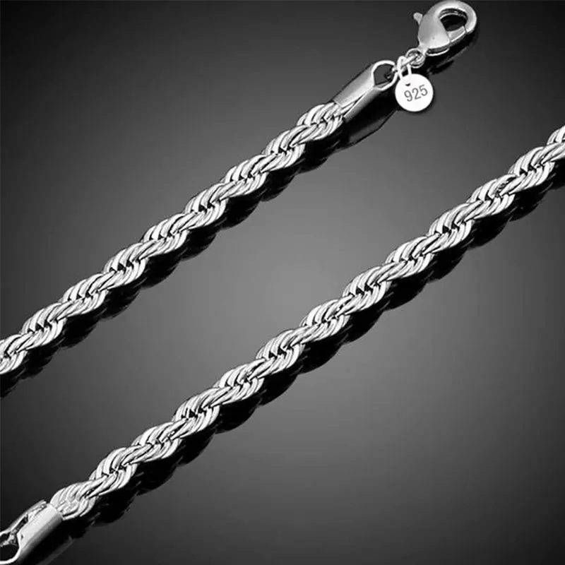 Hot Sale Beautiful Fashion Elegant Silver Plated WOMEN 4MM Rope Lovely Bracelet Good Quality Gorgeous Jewelry | Украшения и