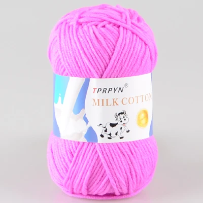 21 purple pink TPRPYN 1 шт. = 50 г пряжа для вязания крючком из молочного хлопка, мягкая теплая Детская Пряжа для ручного вязания - Цвет: 21 purple pink