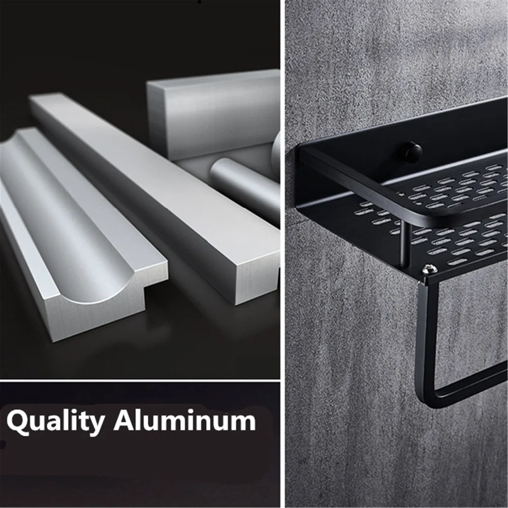 black bathroom shelf space aluminum shower basket corner shelves bathroom shampoo holder kitchen storage rack accessories free global shipping