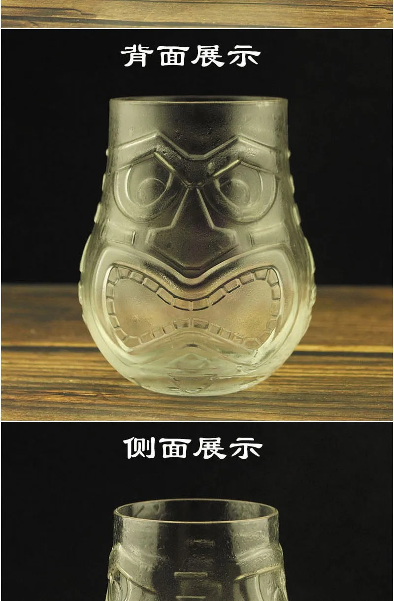 Толстые стеклянные чашки Tiki персонализированные коктейльные чашки Tiki чашки гримаса для Хэллоуина чашки