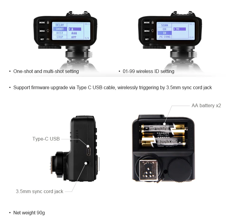 Godox X2T-C E-TTL II 1/8000s 2,4G Беспроводной с триггерным управлением для цифровых зеркальных камер Canon вспышки TT685 TT350 V860II TT600 AD200 AD360