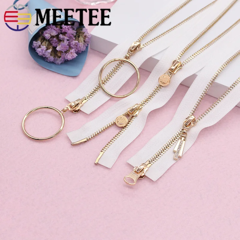 Meetee 5 # медная молния + свободный выбор выдвижной слайдер открытые двухсторонние