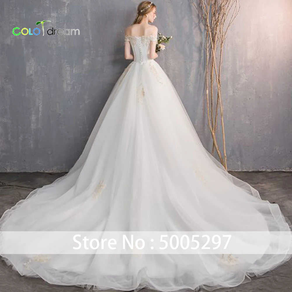 Свадебное платье трапециевидной формы со шлейфом vestido de novia простое кружевное без