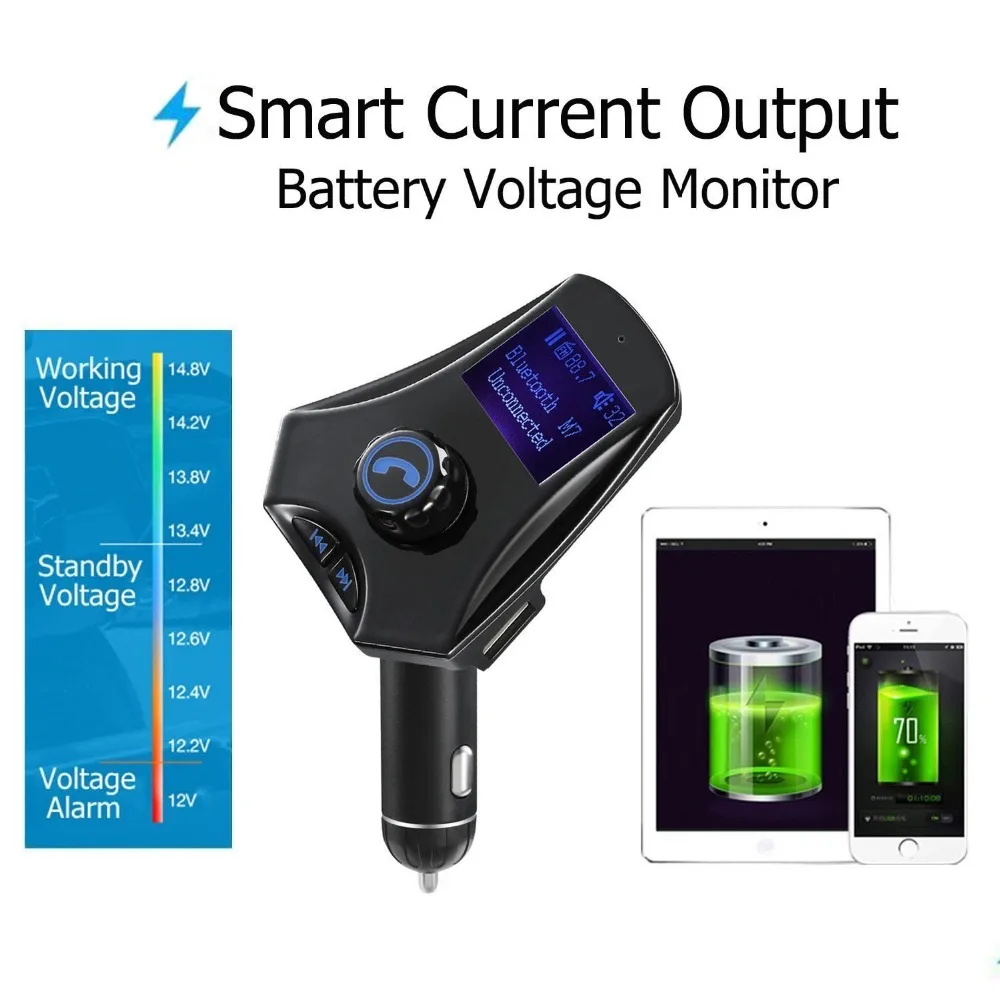 Bluetooth FM Transmitter Wireless In-Car Radio Adapter Car Kit with USB Charging for iPhone LG HTC Nexus Motorola | Автомобили и