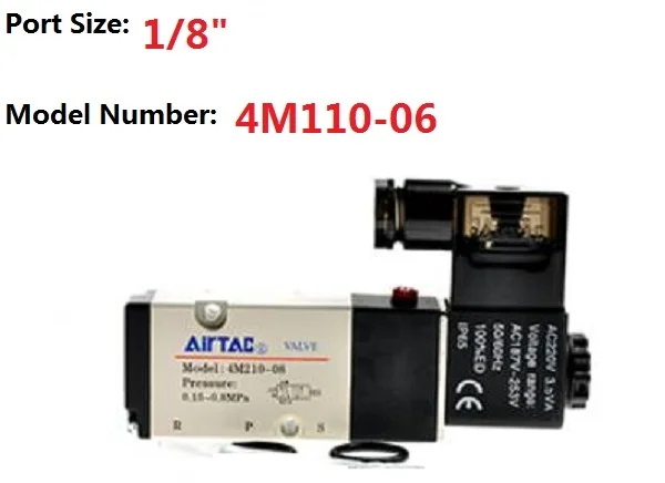 4M110-06 Airtac Намюр Электромагнитные клапаны 1/4 ''bsp 1/" 3/8" 1/" 5 способ 5/2 пластина клапана 4M210-08B 4M310-10B 4M410-15 4M110-06 4M220-08 - Цвет: 4M110-06